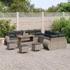 vidaXL Conjunto de sofás de jardín 14 pcs Gris ratán sintético
