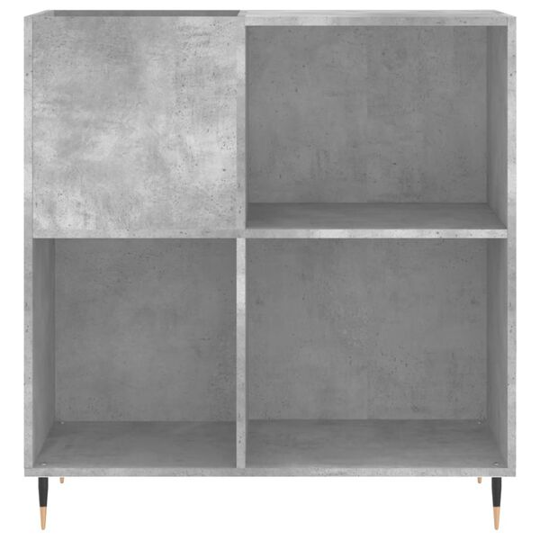 vidaXL Mueble discos madera contrachapada gris hormigón 84,5x38x89 cm