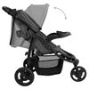 vidaXL Silla de paseo de beb&eacute; de 3 ruedas acero gris oscuro y negro