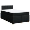 vidaXL Cama box spring con colch&oacute;n tela negro 120x190 cm