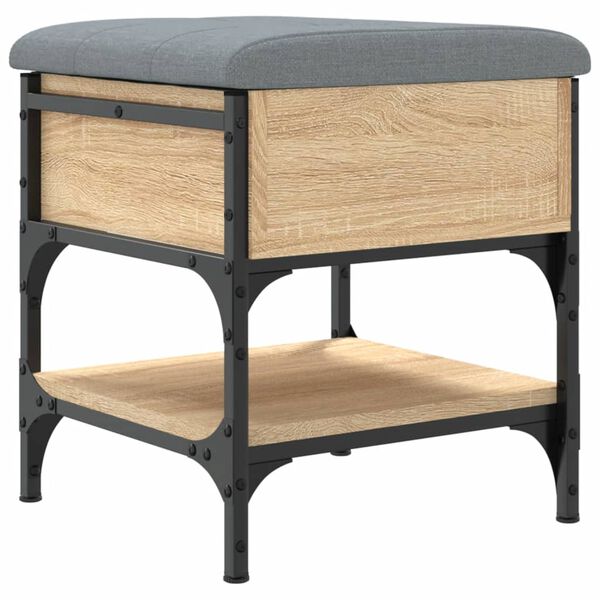 vidaXL Banco zapatero madera de ingeniería roble Sonoma 42x42x45 cm