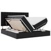 vidaXL Cama con almacenamiento y colch&oacute;n Negro 180 x 200 cm