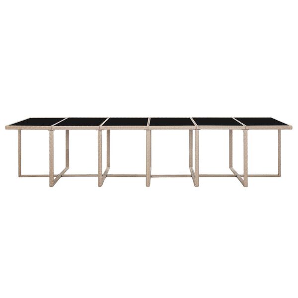 vidaXL Set comedor de jard&iacute;n 17 piezas y cojines rat&aacute;n sint&eacute;tico beige