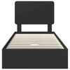 vidaXL Cama con almacenamiento Negro 75 x 190 cm Madera de ingenier&iacute;a