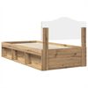 vidaXL Estructura de cama con cabecera Roble Artesanal 90 x 190 cm