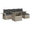 vidaXL Set de sof&aacute;s de jard&iacute;n 6 pzas y cojines rat&aacute;n sint&eacute;tico gris