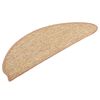 vidaXL Felpudos para escaleras (15 unidades, 56 x 17 x 3 cm, marr&oacute;n claro, semicirculares)