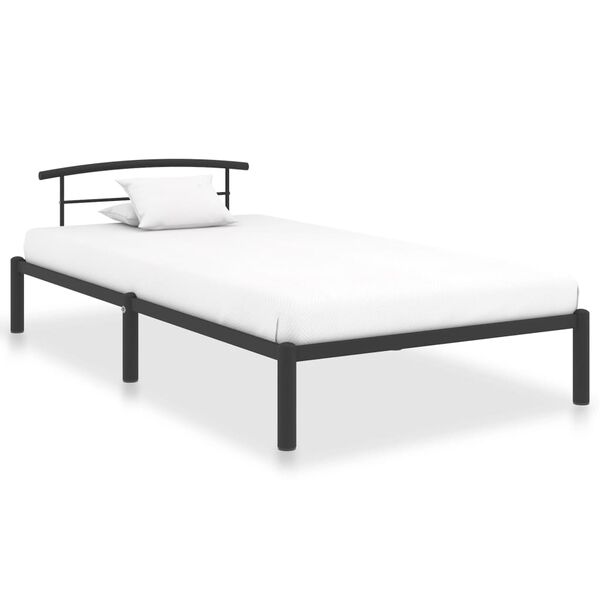 vidaXL Estructura de cama sin colch&oacute;n metal negro 90x200 cm