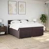vidaXL Cama box spring con colch&oacute;n tela marr&oacute;n oscuro 200x200 cm