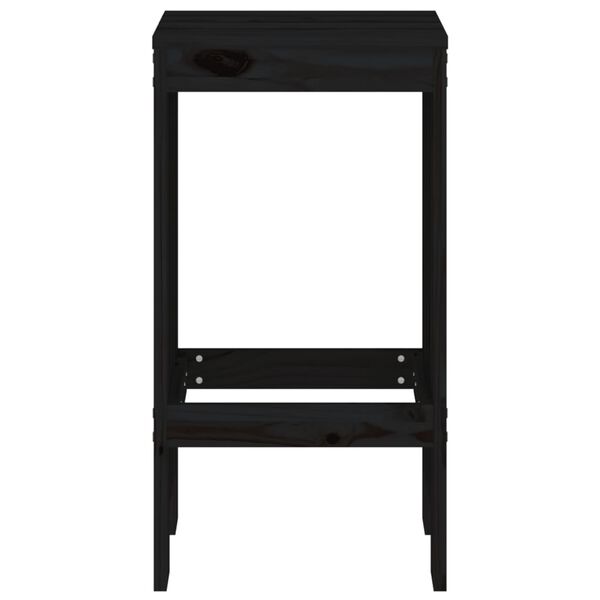 vidaXL Taburetes de cocina 2 uds madera maciza pino negro 40x36x75 cm