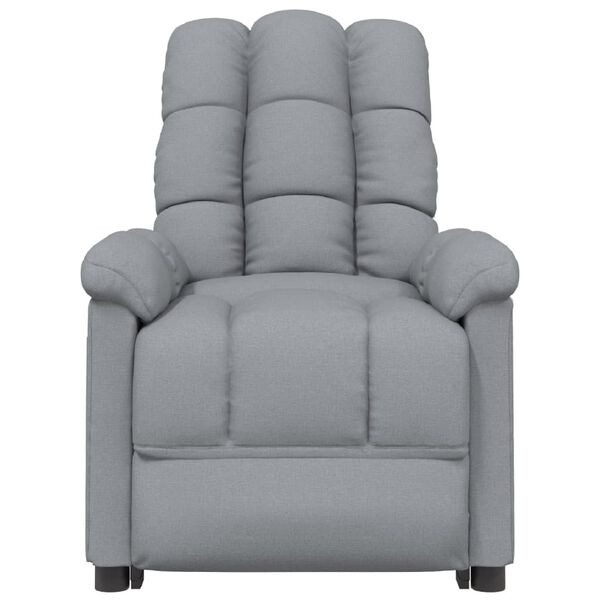 vidaXL Sillón de masaje elevable tela gris claro