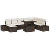 vidaXL Conjunto de sof&aacute; de jard&iacute;n 9 uds. Marr&oacute;n y crema