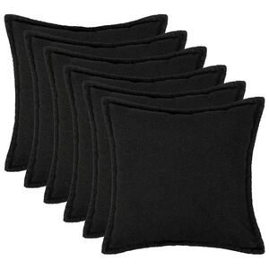 vidaXL Funda de almohada 6 pcs HOUTEN Negro 30 x 30 cm Boucl&eacute;