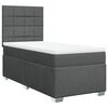 vidaXL Cama box spring con colch&oacute;n tela gris oscuro 80x200 cm