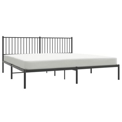 vidaXL Estructura de cama con cabecero metal negro 200x200 cm