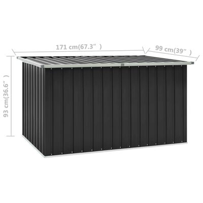 vidaXL Caja de almacenaje para jardín gris antracita 171x99x93 cm