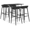 vidaXL Mesa alta y taburetes de bar 5 piezas negro