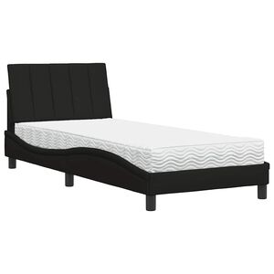 vidaXL Cama con colch&oacute;n Hanko tela negro 80x200 cm