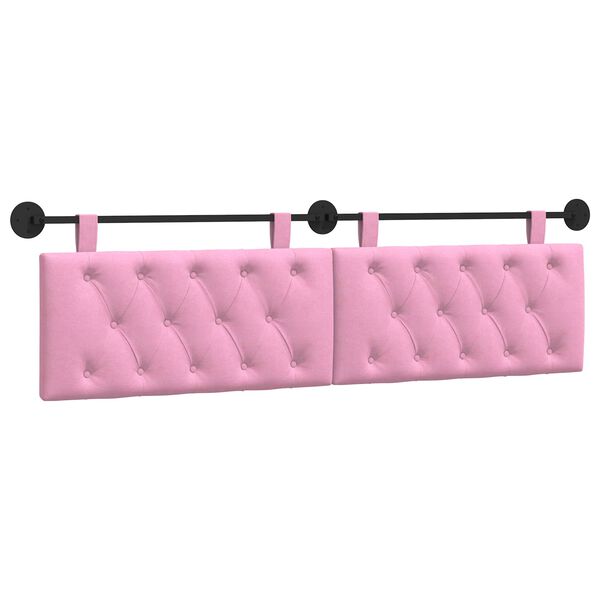 vidaXL Cabecera Colgante Montaje en la pared Rosa 190 x 55 x 7 cm tela