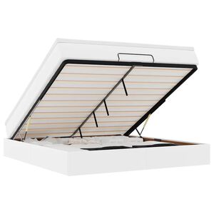 vidaXL Estructura cama otomana colch&oacute;n cuero sint&eacute;tico blanco