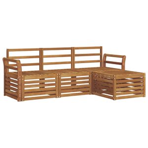 vidaXL Conjunto de sof&aacute;s de exterior 4 uds. Natural