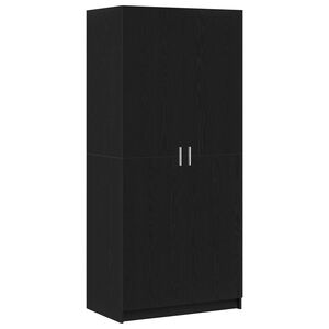 vidaXL Armario Roble Negro 80 x 50,5 x 180 cm Madera de ingenier&iacute;a