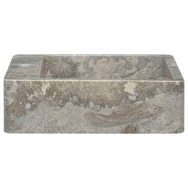 vidaXL Lavabo de m&aacute;rmol gris 40x40x12 cm