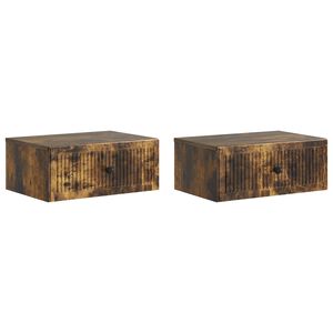 vidaXL Armario de Noche 2 pcs Roble Ahumado 49 x 34,5 x 20 cm