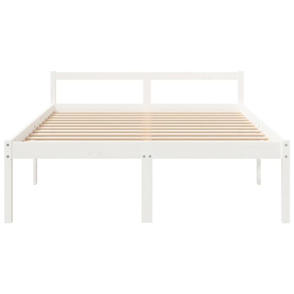vidaXL Cama senior sin colch&oacute;n madera maciza de pino blanco 160x200 cm