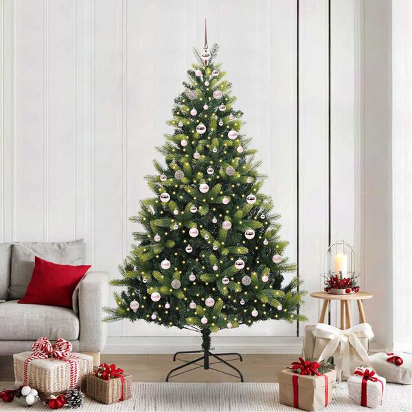 vidaXL &Aacute;rbol de Navidad Artificial Plegable 300 LEDs Verde 210 cm