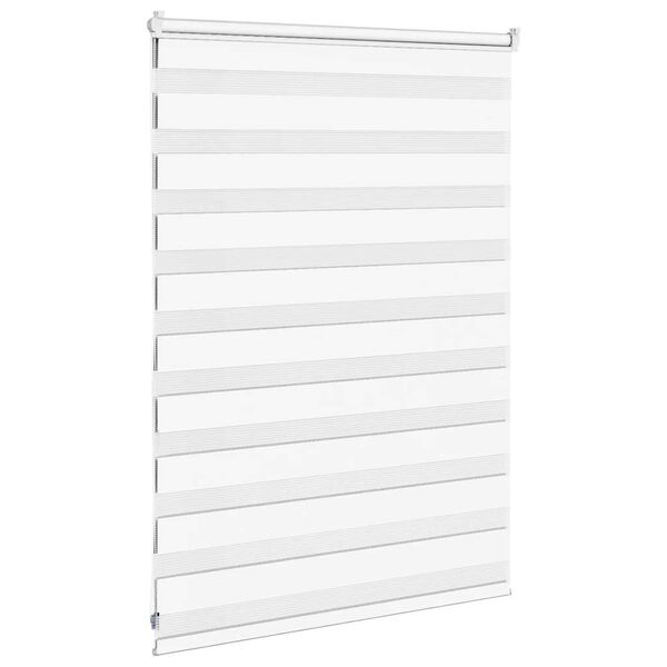 vidaXL Estor cebra blanco 95x100 cm tejido ancho 90,9 cm poli&eacute;ster