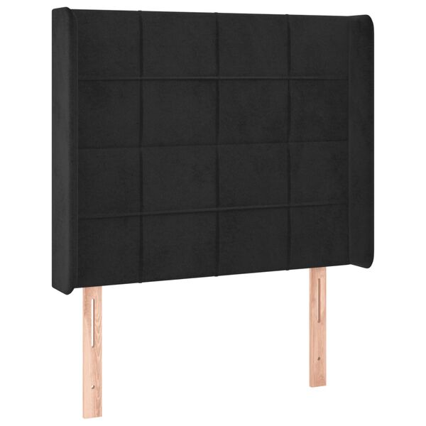 vidaXL Cabecero con LED de terciopelo negro 103x16x118/128 cm