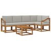 vidaXL Conjunto de sof&aacute;s de exterior 6 uds. Gris Natural y Claro