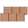 vidaXL Panel de valla 6 pcs WPC y Aluminio Marr&oacute;n