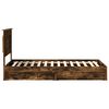 vidaXL Cama con almacenamiento con cabecera Roble ahumado 90 x 200 cm
