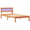 vidaXL Estructura de cama con cabecera Marr&oacute;n cera 80 x 200 cm