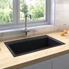 vidaXL Fregadero de cocina Negro 79 x 50 x 31 cm Cuarzo y resina