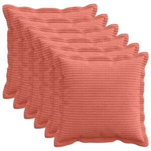 vidaXL Funda de almohada 6 uds. HOUTEN Rojo Naranja 30 x 30 cm pana