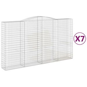 vidaXL Cestas de gaviones 7 uds forma de arco hierro 400x50x220/240 cm