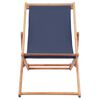 vidaXL Silla de playa plegable de tela y estructura de madera azul