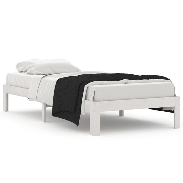 vidaXL Estructura de cama sin colch&oacute;n madera de pino blanca 90x200 cm