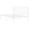 vidaXL Estructura cama sin colch&oacute;n con cabecero metal blanco 100x200cm