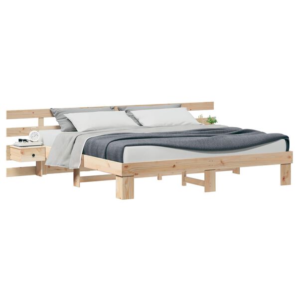 vidaXL Estructura de cama Marr&oacute;n 180 x 200 cm Madera de pino macizo