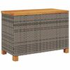 vidaXL Caja de almacenaje jardín madera acacia ratán gris 80x40x48 cm