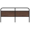 vidaXL Cabecero de acero y madera de ingenier&iacute;a marr&oacute;n roble 190 cm