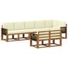vidaXL Conjunto de sof&aacute;s de exterior 8 pcs Natural y Crema Poli&eacute;ster