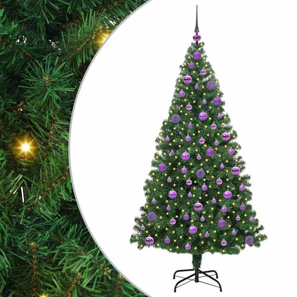 vidaXL &Aacute;rbol de Navidad artificial Verde 180 cm PVC y Acero y Pl&aacute;stico