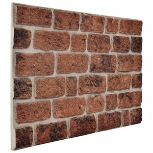 vidaXL Paneles de pared 10 uds. 100 x 50 cm Ladrillo Marr&oacute;n Espuma EPS