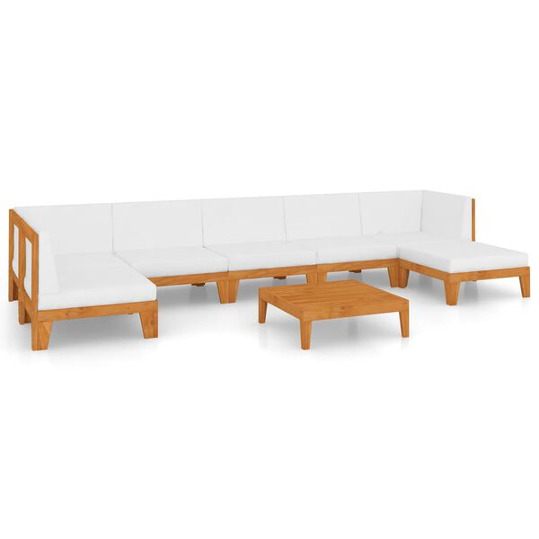 vidaXL Juego muebles de jard&iacute;n y cojines 8 pzas madera maciza acacia