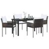 vidaXL Conjunto de Comedor de Jard&iacute;n 5 pcs Marr&oacute;n y Negro